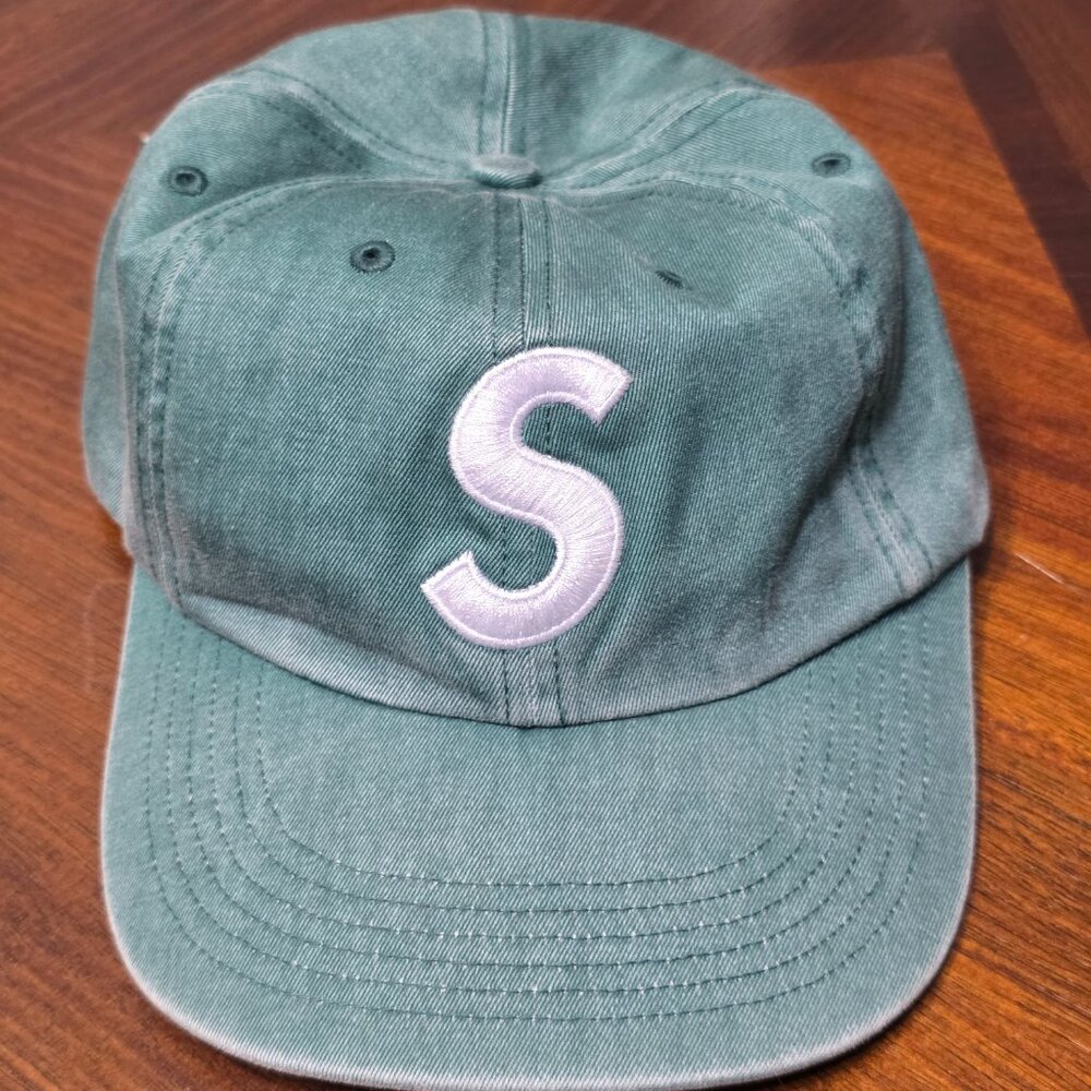 Supreme Cordura Denim S Logo 6-Panel Hat Green SS26 Strap back Cap Skate
